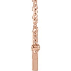14K Rose Gold 28x16.2 mm Sideways Cross 16-18" Necklace