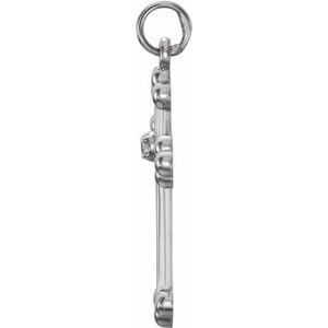 14K White Gold .02 CTW Natural Diamond Cross Pendant