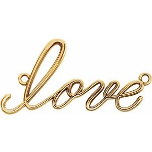 14K Yellow Gold Love Necklace Center