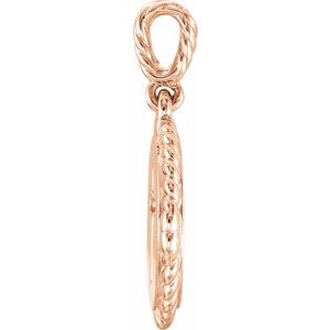 14K Rose Gold .04 CTW Natural Diamond Cross Rope Pendant