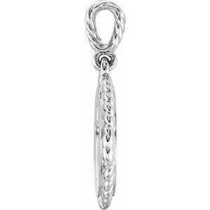 14K White Gold .04 CTW Natural Diamond Cross Rope Pendant