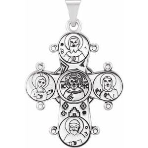 14K White Gold Dagmar Cross Medal Pendant