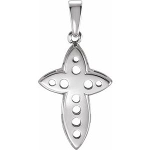 14K White Gold 1/4 CTW Natural Diamond Cross Pendant