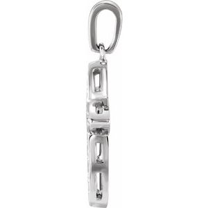 14K White Gold 1/4 CTW Natural Diamond Cross Pendant