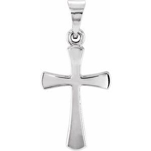 14K White Gold Cross Pendant