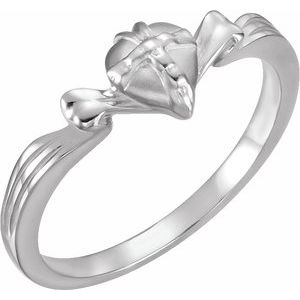 14K White Gold The Gift Wrapped HeartÂ® Chastity Ring Size 6