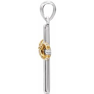 14K White/Yellow Gold .06 CTW Natural Diamond Infinity-Inspired Cross Pendant