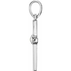 Sterling Silver Cultured White Freshwater Pearl Cross Pendant