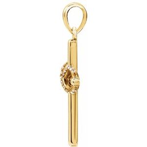 14K Yellow Gold .06 CTW Natural Diamond Infinity-Inspired Cross Pendant