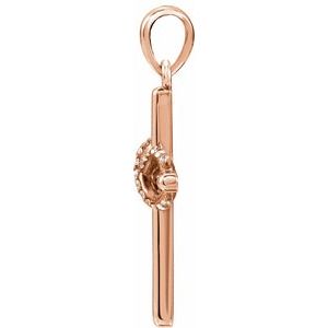 14K Rose Gold .06 CTW Natural Diamond Infinity-Inspired Cross Pendant