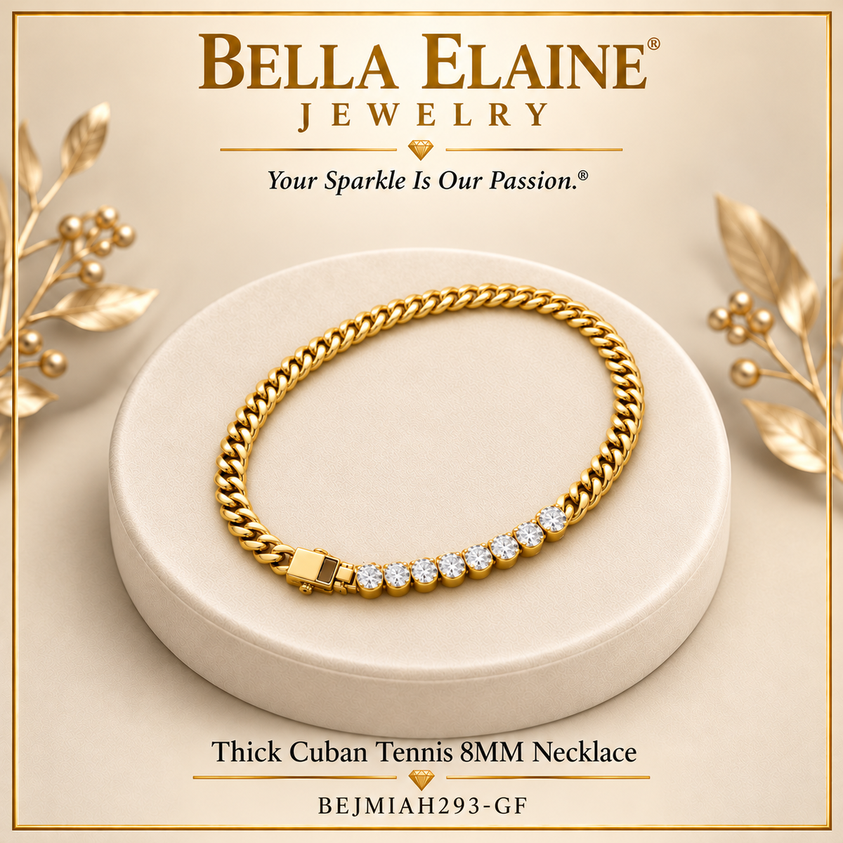 Thick Cuban Tennis 8MM Necklace