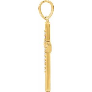 14K Yellow Gold .07 CTW Natural Diamond Cross Pendant