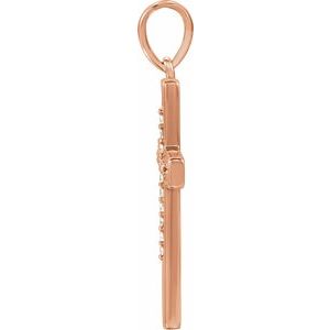 14K Rose Gold .07 CTW Natural Diamond Cross Pendant