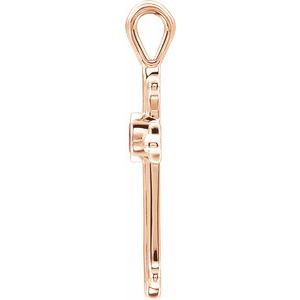14K Rose Gold Natural Ruby Cross Pendant