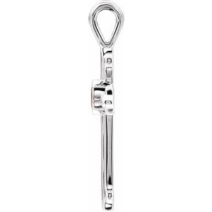 Sterling Silver Natural Ruby Cross Pendant