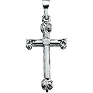 Platinum 20x12 mm Cross Pendant