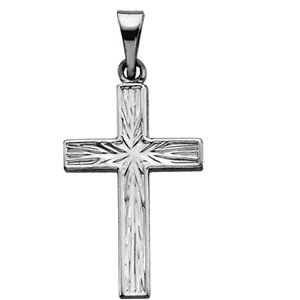 Platinum 20.5x12 mm Cross Pendant