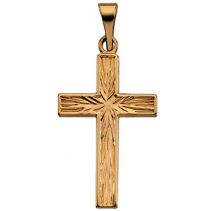 14K Yellow Gold 20.5x12 mm Cross Pendant