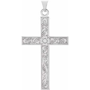 Sterling Silver 49.4x25 mm Cross Pendant