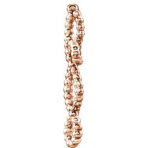 14K Rose Gold Beaded Cross Pendant