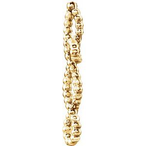14K Yellow Gold Beaded Cross Pendant