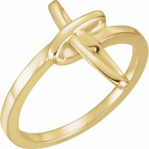 14K Yellow Gold Cross Ring