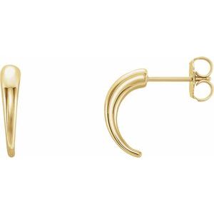 14K Yellow Gold J-Hoop Earrings