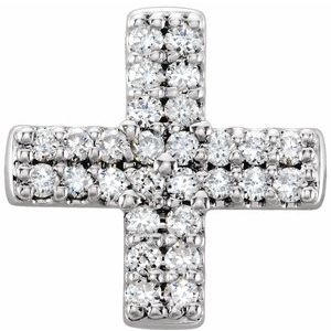 14K White Gold .07 CTW Natural Diamond Cross Pendant