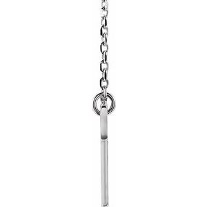 Sterling Silver Engravable Sideways Cross 16-18" Necklace