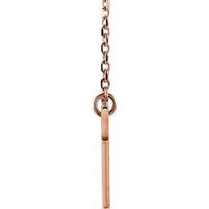 14K Rose Gold Engravable Sideways Cross 16-18" Necklace