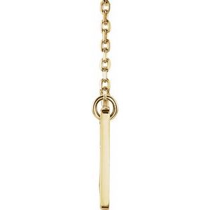 14K Yellow Gold .025 CTW Natural Diamond Engravable Cross 16-18" Necklace