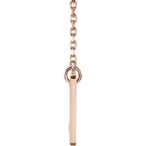 14K Rose Gold .025 CTW Natural Diamond Engravable Cross 16-18" Necklace