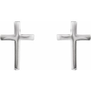Sterling Silver 10 mm Cross Earrings