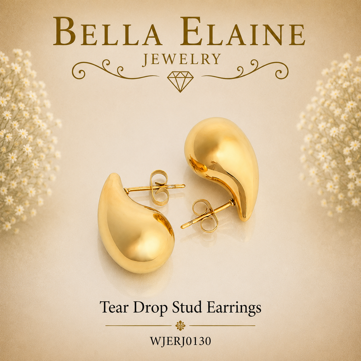 Teardrop Stud Earrings