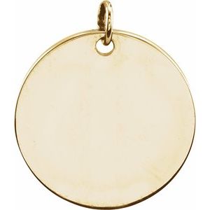 14K Yellow Gold Be PoshÂ® Engravable Disc Pendant