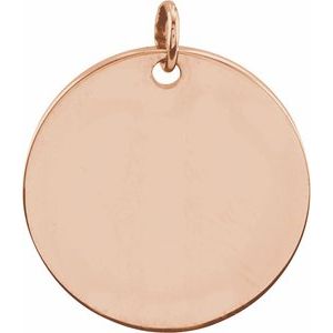14K Rose Gold Be PoshÂ® Engravable Disc Pendant