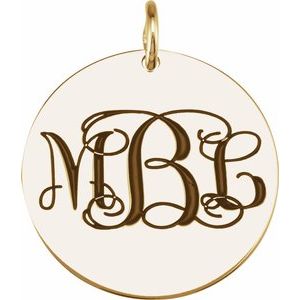 18K Yellow Gold Vermeil Be PoshÂ® Engravable Disc Pendant