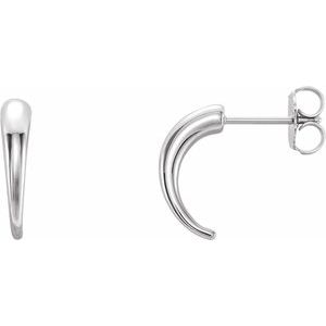 Platinum J-Hoop Earrings
