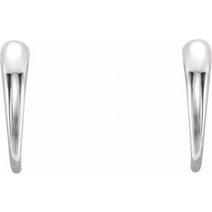 14K White Gold J-Hoop Earrings