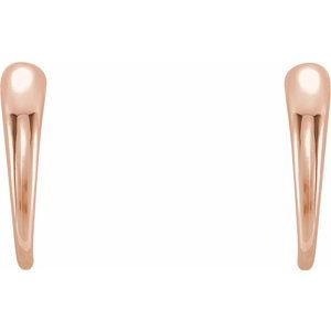 14K Rose Gold J-Hoop Earrings