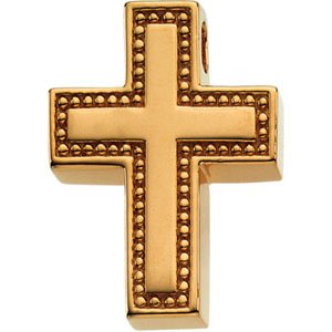 18K Yellow Gold 21x16.25 mm Cross Pendant