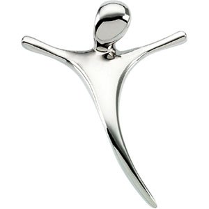 14K White Gold Crucifix Pendant