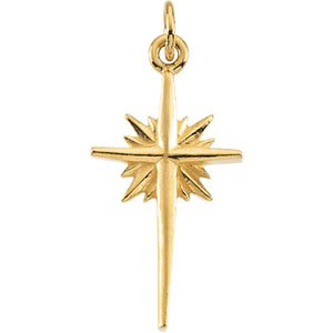 14K White Gold 17.5x10.5 mm Star Pendant
