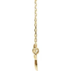 14K Yellow Gold Sideways Cross 16-18" Necklace