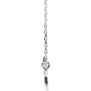 14K White Gold Sideways Cross 16-18" Necklace