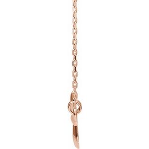 14K Rose Gold Sideways Cross 16-18" Necklace