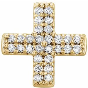 14K Yellow Gold .07 CTW Natural Diamond Cross Pendant