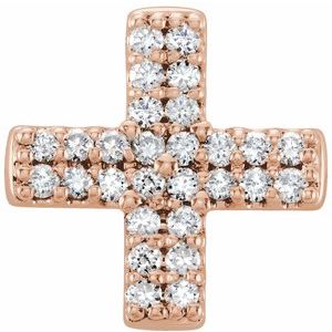 14K Rose Gold .07 CTW Natural Diamond Cross Pendant