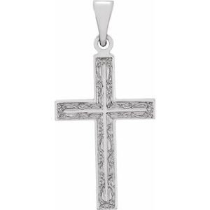 Sterling Silver 25.9x12 mm Cross Pendant