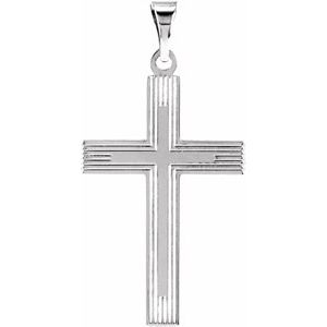 14K White Gold Cross Pendant